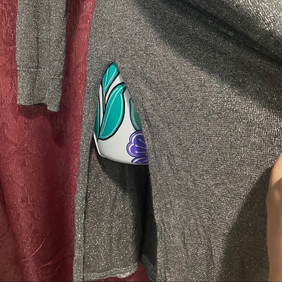 Vince Camuto Grey Shimmer Long Cardigan - Picture 3 of 4